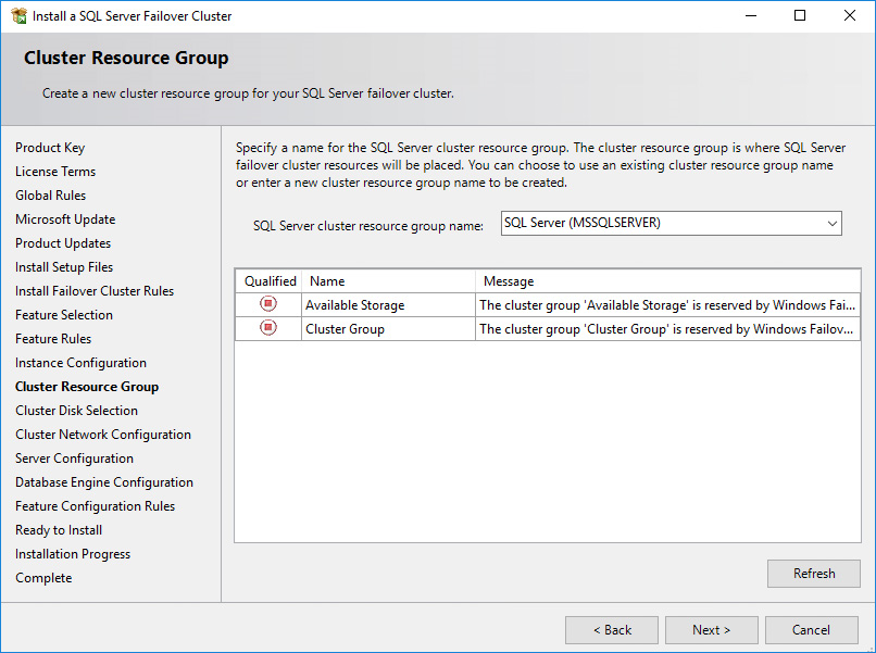 Cluster Resource Group
