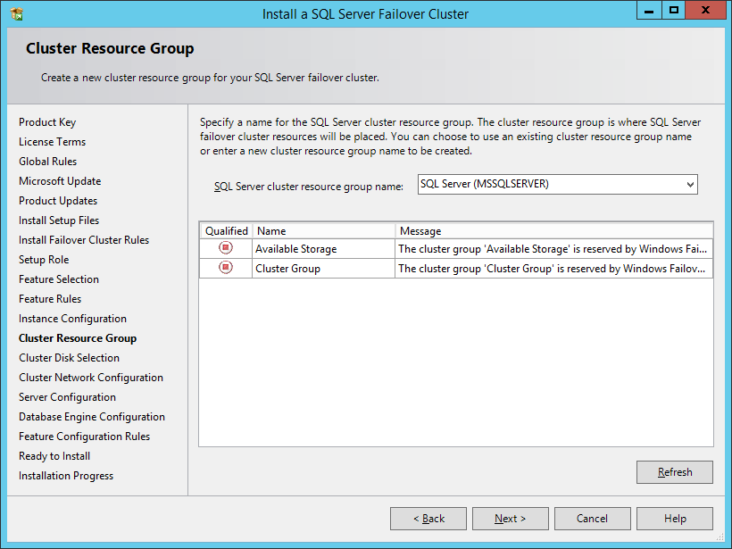 Cluster Resource Group