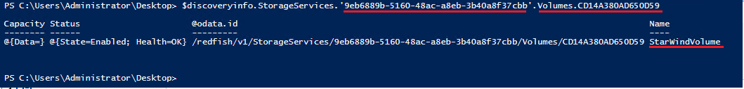 PowerShell to get information about the Virtual Volume