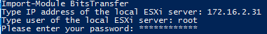 3. ESXi server details