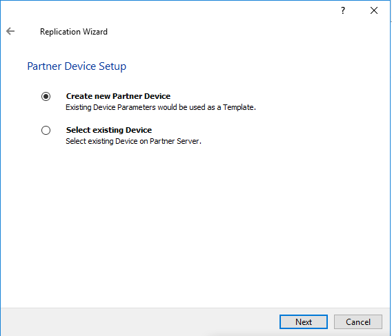 6. Select Create new Partner Device