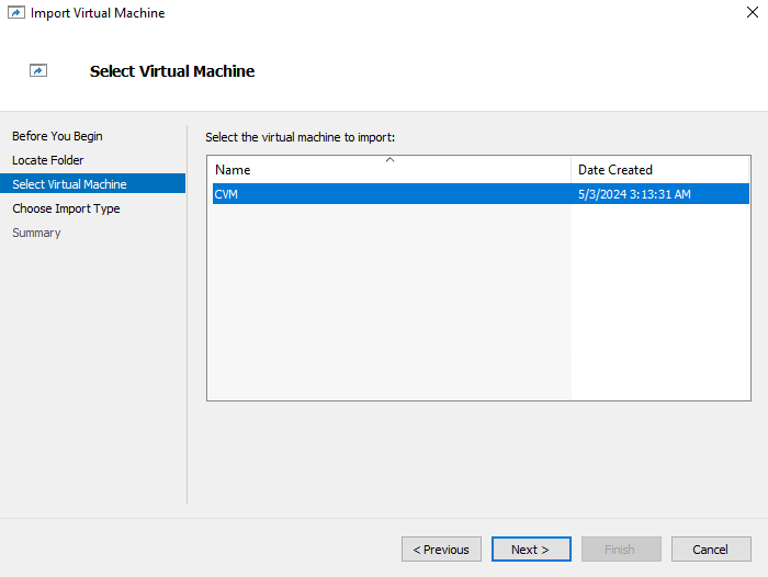 Import Virtual Machine | Select Virtual Machine -img Import Virtual Machine | Select Virtual Machine