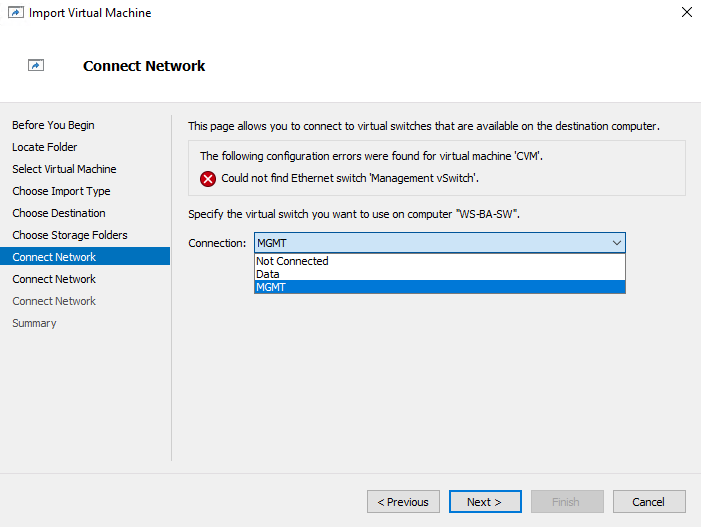 Import Virtual Machine | Choose Network-img Import Virtual Machine | Choose Network
