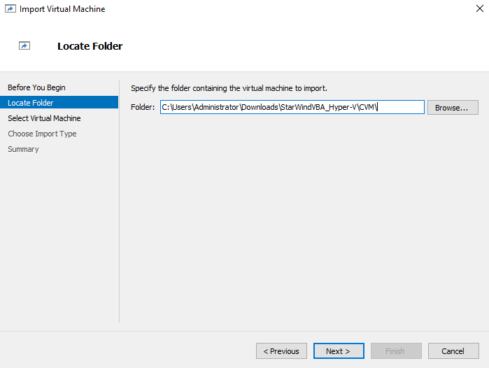 Import Virtual Machine | Locate Folder-img Import Virtual Machine | Locate Folder